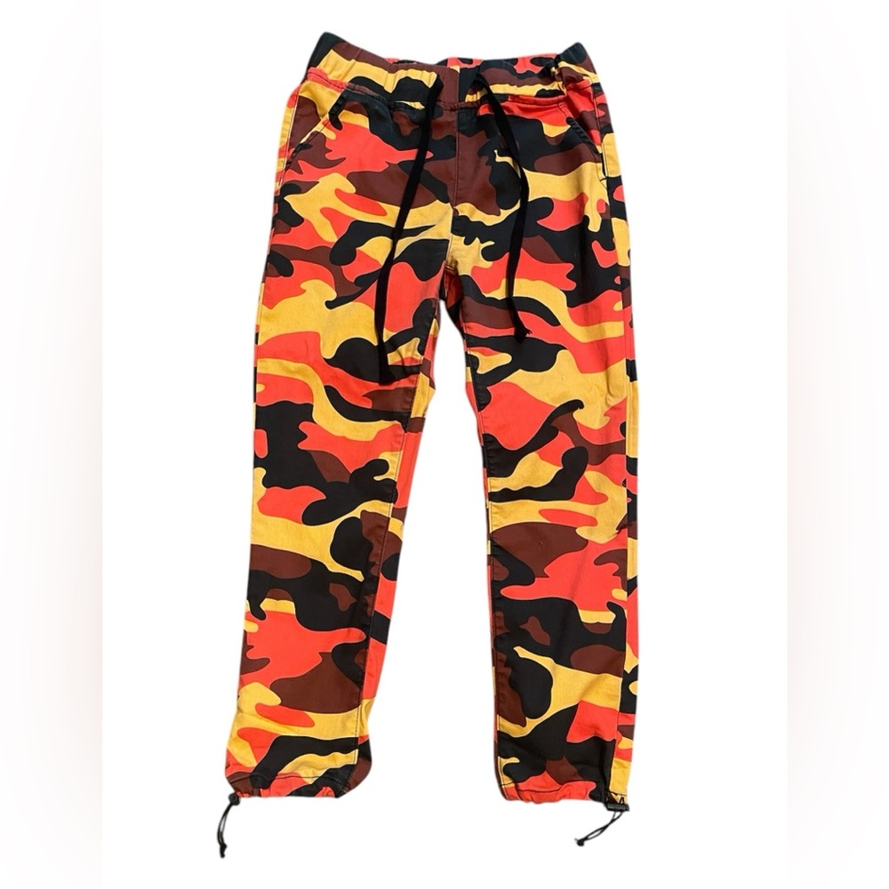V.I.P Jogger Stretch Cargo Pants Oranges Camo Women’s Juniors 11/30